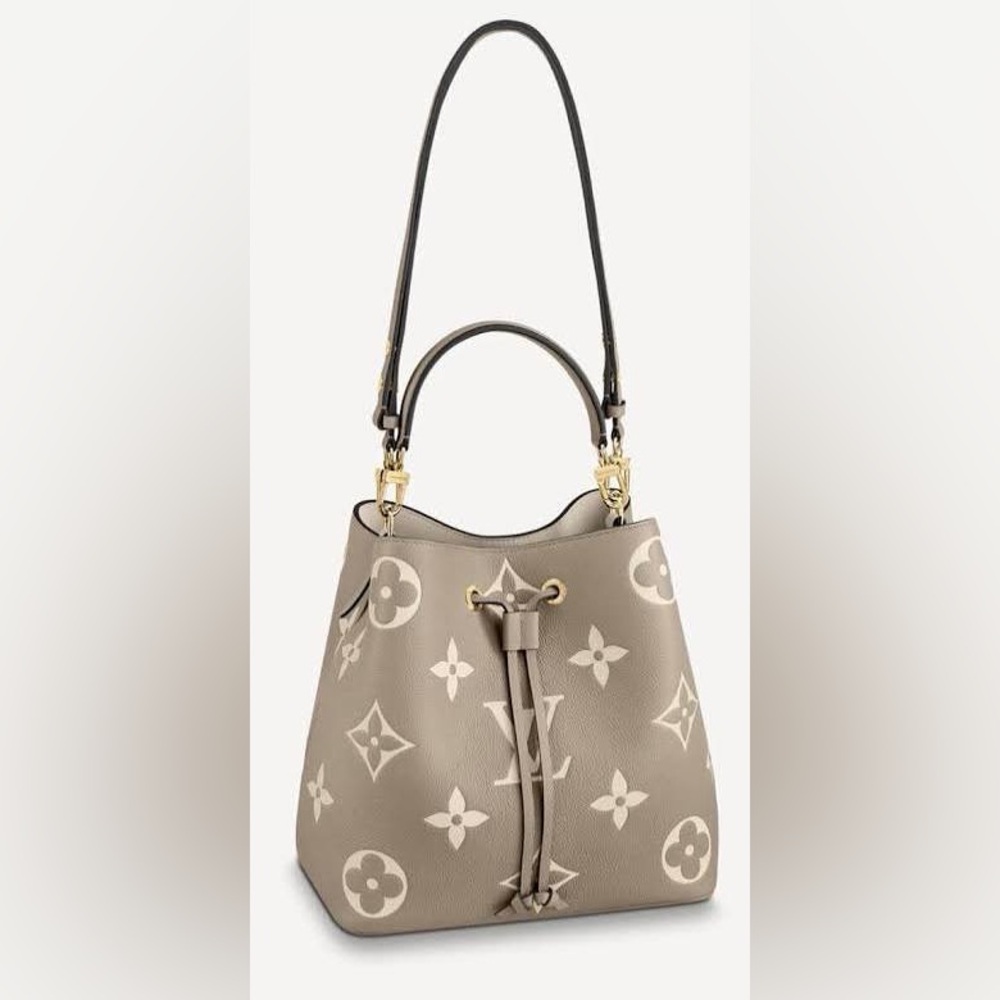 Louis Vuitton Neo Noe Handbag dove/cream empreinte leather monogram